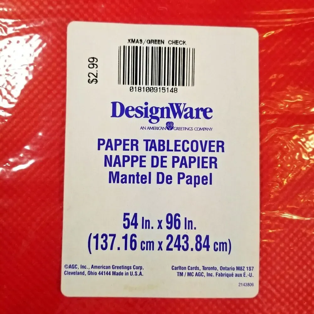 2 Table Covers Vintage Sealed Christmas Holly and Red Green Checked Tablecloths